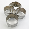 Boxed Set of Four Victorian Sterling Silver Napkin Rings