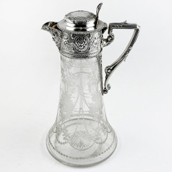 Victorian Floral Engraved Sterling Silver Claret Jug (1868)