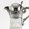 Victorian Floral Engraved Sterling Silver Claret Jug