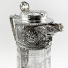 Victorian Floral Engraved Sterling Silver Claret Jug