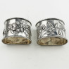 Beautiful Pair of Victorian Sterling Silver Napkin Rings (1885)