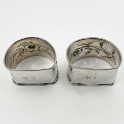 Beautiful Pair of Victorian Sterling Silver Napkin Rings