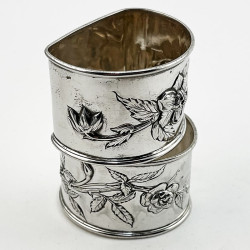 Beautiful Pair of Victorian Sterling Silver Napkin Rings