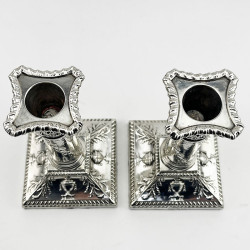 Attractive Pair of Neo Classical Style Sterling Silver Candlesticks