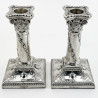 Attractive Pair of Neo Classical Style Sterling Silver Candlesticks (1900)