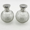 Pair of Stylish Sterling Silver and Glass Perfume Bottles (1924)