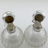 Pair of Stylish Sterling Silver and Glass Perfume Bottles