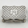 Nathaniel Mills Early Victorian Sterling Silver Vinaigrette (1843)