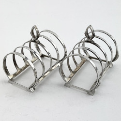 Pair of Art Deco Style Sterling Silver Toast Racks (1949)