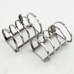 Pair of Art Deco Style Sterling Silver Toast Racks