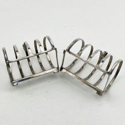Pair of Art Deco Style Sterling Silver Toast Racks