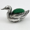 Edwardian Sterling Silver Duck Pin Cushion (1908)