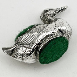 Edwardian Sterling Silver Duck Pin Cushion