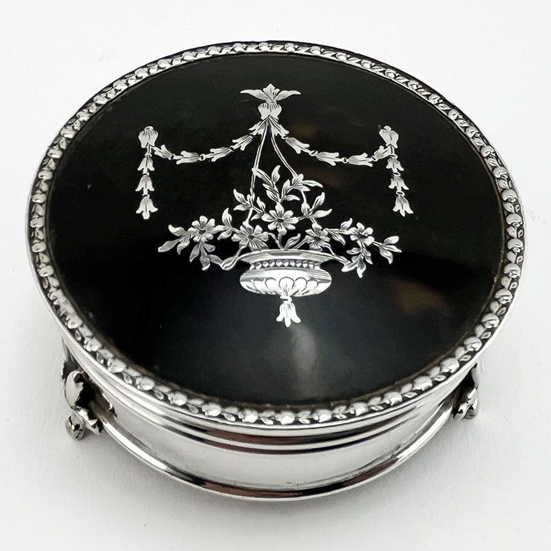 Goldsmiths and Silversmiths Tortoiseshell and Silver Jewellery or Trinket Box