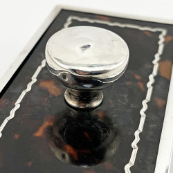 Edwardian Tortoiseshell and Sterling Silver Desk Blotter