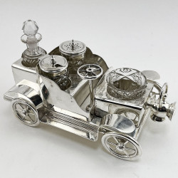 Unusual Victorian Silver Plated Vintage Car Cruet Set