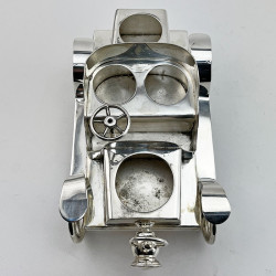 Unusual Victorian Silver Plated Vintage Car Cruet Set