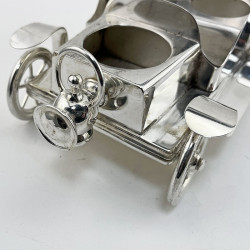Unusual Victorian Silver Plated Vintage Car Cruet Set