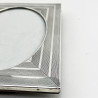 Stylish Engine Turned Sterling Silver Photo Frame