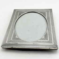 Stylish Engine Turned Sterling Silver Photo Frame (1916)