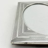 Stylish Engine Turned Sterling Silver Photo Frame