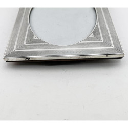 Stylish Engine Turned Sterling Silver Photo Frame