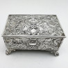 Edwardian Chest Shaped Sterling Silver Jewellery or Trinket Box (1910)