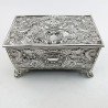 Edwardian Chest Shaped Sterling Silver Jewellery or Trinket Box