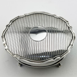 Smart Oval Sterling Silver Jewellery or Trinket Box