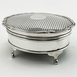 Smart Oval Sterling Silver Jewellery or Trinket Box