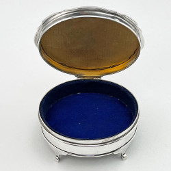Smart Oval Sterling Silver Jewellery or Trinket Box