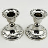 Pair of Edwardian Sterling Silver Dwarf Candlesticks