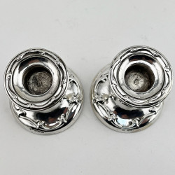 Pair of Edwardian Sterling Silver Dwarf Candlesticks