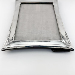 Sterling Silver Photo Frame with a Plain Border and Curved Sides
