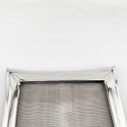 Sterling Silver Photo Frame with a Plain Border and Curved Sides