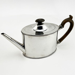 Plain Georgian Sterling Silver Robert Hennell Teapot (1785)
