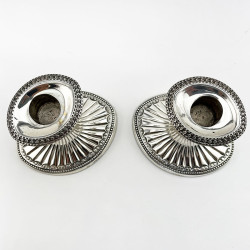 Pair of Victorian Dwarf Size Sterling Silver Candlesticks