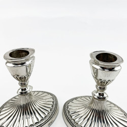 Pair of Victorian Dwarf Size Sterling Silver Candlesticks