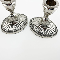 Pair of Victorian Dwarf Size Sterling Silver Candlesticks