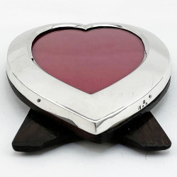 William Comyns Heart Shaped Sterling Silver Photo Frame