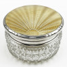 Large Guilloche Enamel and Sterling Silver Dressing Table Jar (1955)