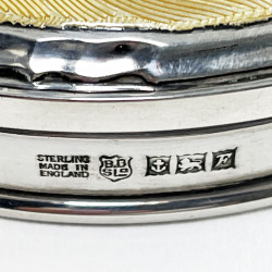 Large Guilloche Enamel and Sterling Silver Dressing Table Jar