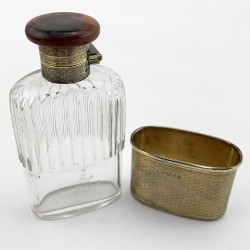 Asprey of London Sterling Silver and Glass Hip Flask