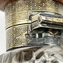 Asprey of London Sterling Silver and Glass Hip Flask