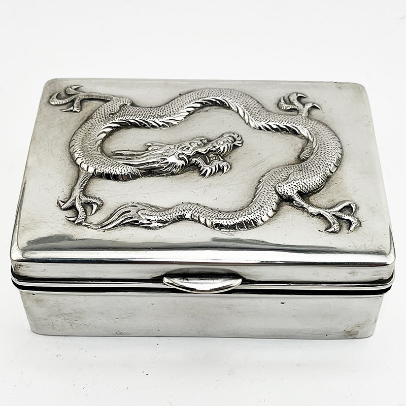 Good Quality Antique Chinese Sterling Silver Cigarette or Trinket Box (c.1900)