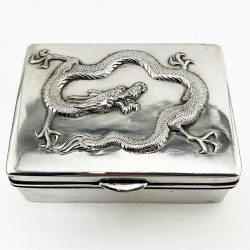 Good Quality Antique Chinese Sterling Silver Cigarette or Trinket Box