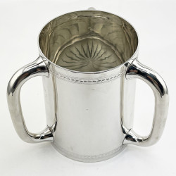 Smart Late Victorian Silver Plated Three Handle Loving Cup or Trophy