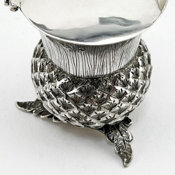 Pretty Sterling Silver Mustard Pot in the Form of a Thistle
