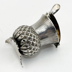 Pretty Sterling Silver Mustard Pot in the Form of a Thistle