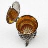 Pretty Sterling Silver Mustard Pot in the Form of a Thistle